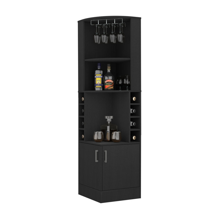 Corner bar discount with wine storage